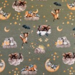 Jersey print med søde dyr - Grøn