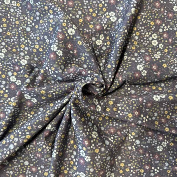 5913-8 Jersey print med flotte små blomster i navy - digitalprint jersey 200 g/m²