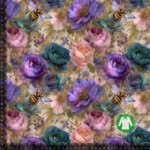 Jersey print med roser og bier