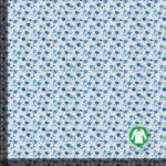 Jersey print med små forårs blomster - blå 4