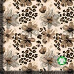 Jersey print med leopard og blomster
