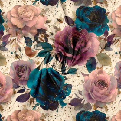 Jersey print med elegante cream roser - Billede 2