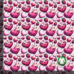 Jersey print med søde kirsebær hjerter