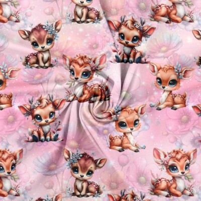 Jersey print med søde dådyr - Billede 2