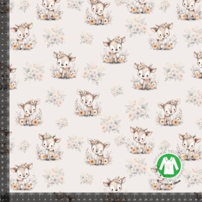 Jersey print med søde dådyr akvarel