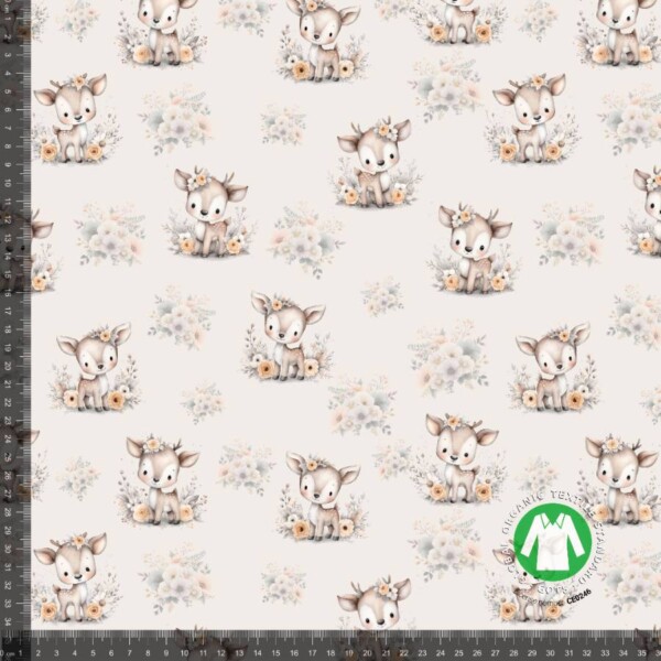 Jersey print med søde dådyr akvarel