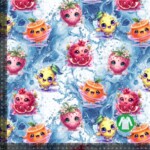 Jersey print med søde sommer frugter - blå