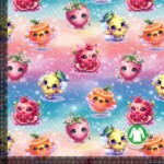 Jersey print med søde sommer frugter - pastel