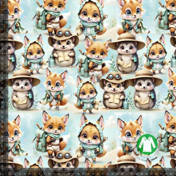 Jersey print med skovens søde sommer dyr