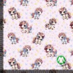 Jersey print med søde enhjørninger og stjerner - lyserød