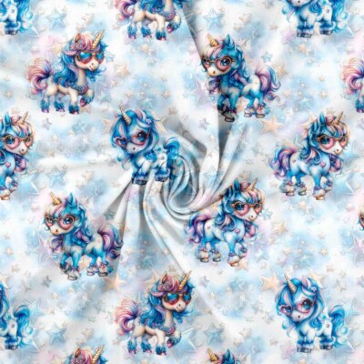 Jersey print med søde rock enhjørninger 1 - Billede 2