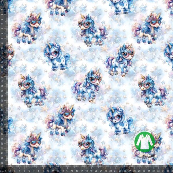 Jersey print med søde rock enhjørninger 1