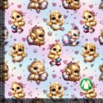 Jersey print med påskekyllinger - pastel