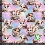 Jersey print med påskeharer - pastel 2
