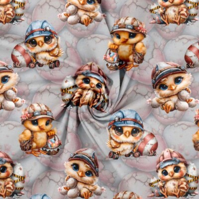 Jersey seje print med påskekyllinger