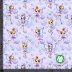 Jersey print med søde feer og hjerter