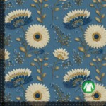 Jersey print med borderings blomster 3