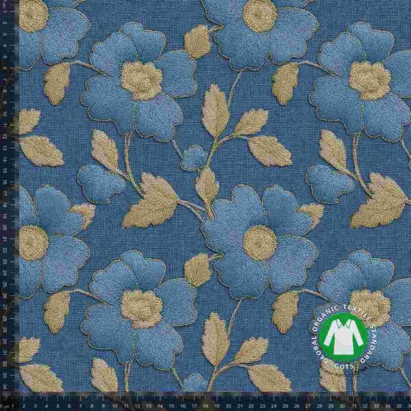 Jersey print med borderings blomster 1