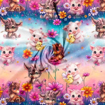 Jersey print med søde bondegårds dyr - Billede 3