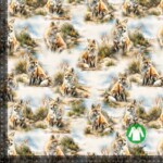 Jersey print med elegante akvarel ræve