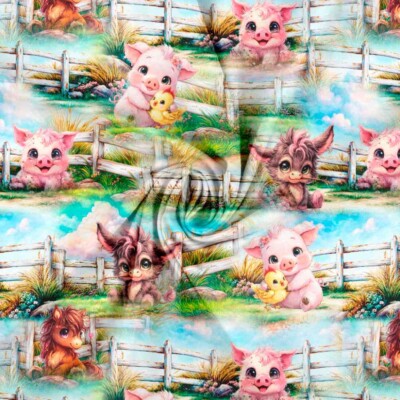 Jersey print med søde bondegårds dyr 2 - Billede 3