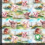 Jersey print med søde bondegårds dyr 2