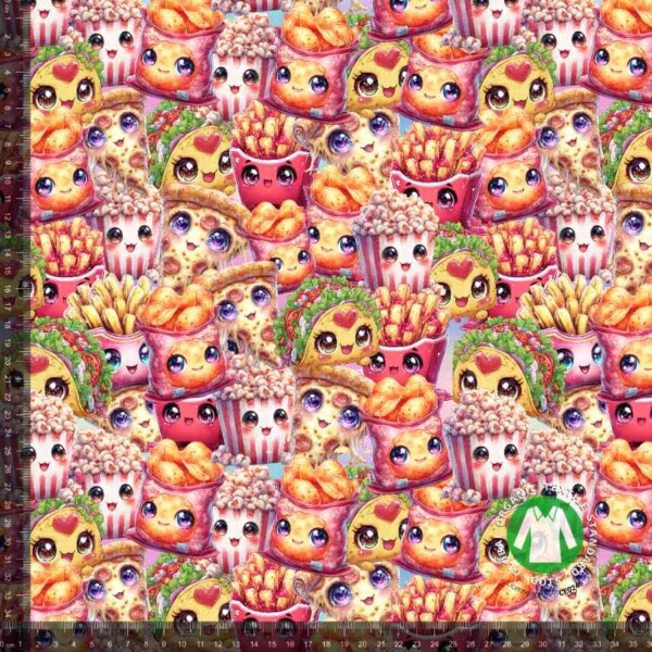 Jersey print med lækker mad - allover