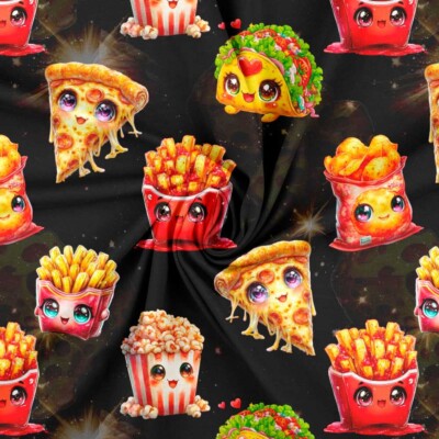 Jersey print med lækker mad - sort - Billede 2