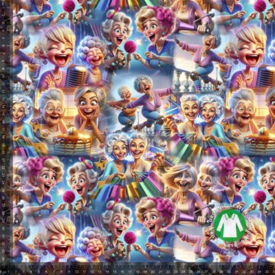 Jerseypainatus juhlallisilla naisilla