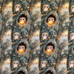 Jersey print med søde ugler