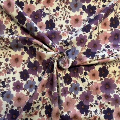 Jersey print med flotte dusede blomster - Billede 2