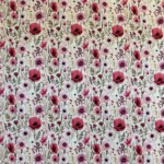 Jersey print med flotte blomster - lyserød