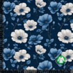 Jersey print med elegante jeans blomster