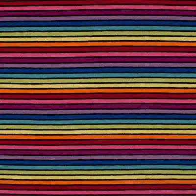 Jersey Print - Sort og multi striber