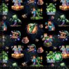 Jersey print med gamer pixel sort -- digitalprint jersey 220 g/m² fra Jydsk Stoflager