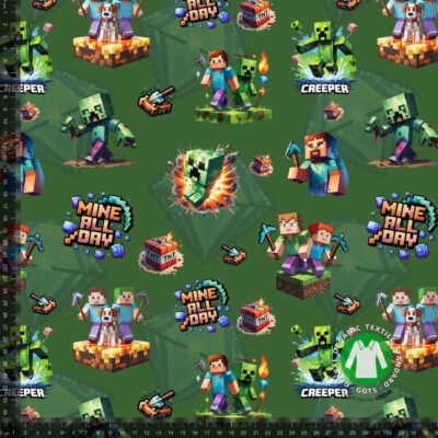 Jersey print med gamer pixel - grøn