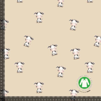 Jersey print med søde minimalistiske køer