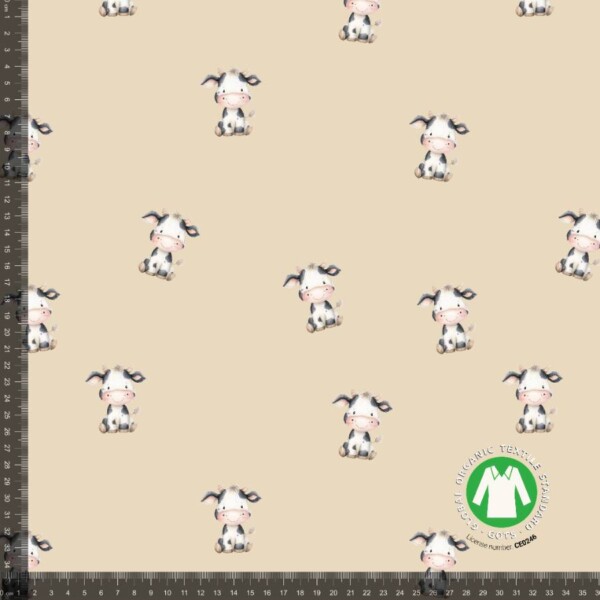 Jersey print med søde minimalistiske køer