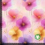 Jersey print med forårets blomster