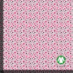 Jersey print med små forårs blomster - lyserød