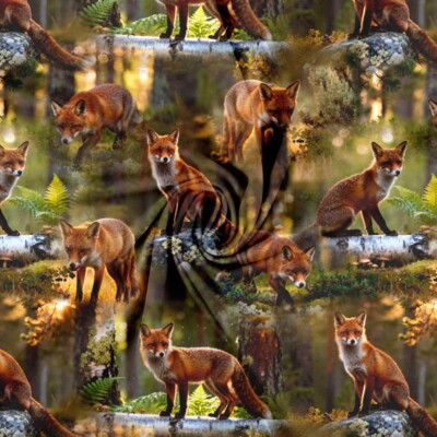 Jersey print med elegante ræve - Billede 2