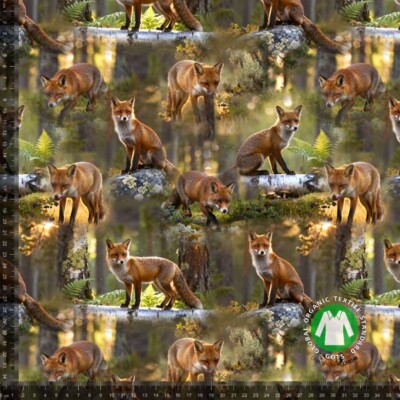 Jersey print med elegante ræve