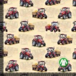 Jersey print med søde røde traktorer