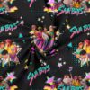 K-POP-pojat -printti Black puuvillajerseyssä, 160 cm leveä