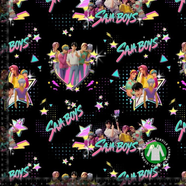 Jersey print med K-POP drenge - sort