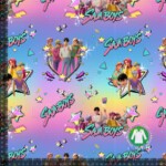 Jersey print med K-POP drenge - pastel