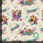 Jersey print med K-POP drenge - beige