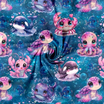 Jersey print med undervandstema 2 - Billede 2