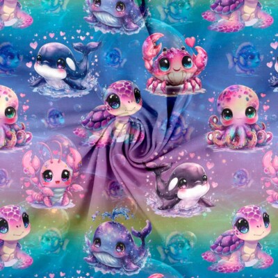 Jersey print med undervandstema - Billede 2