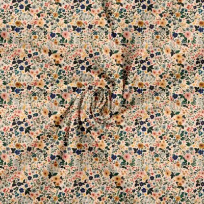 Jersey print med små forårs blomster - multi - Billede 2